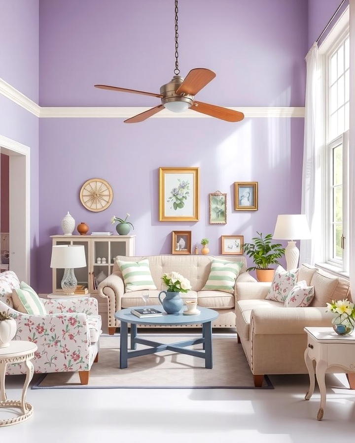 Pastel Purple Charm - 25 Purple Living Room Ideas