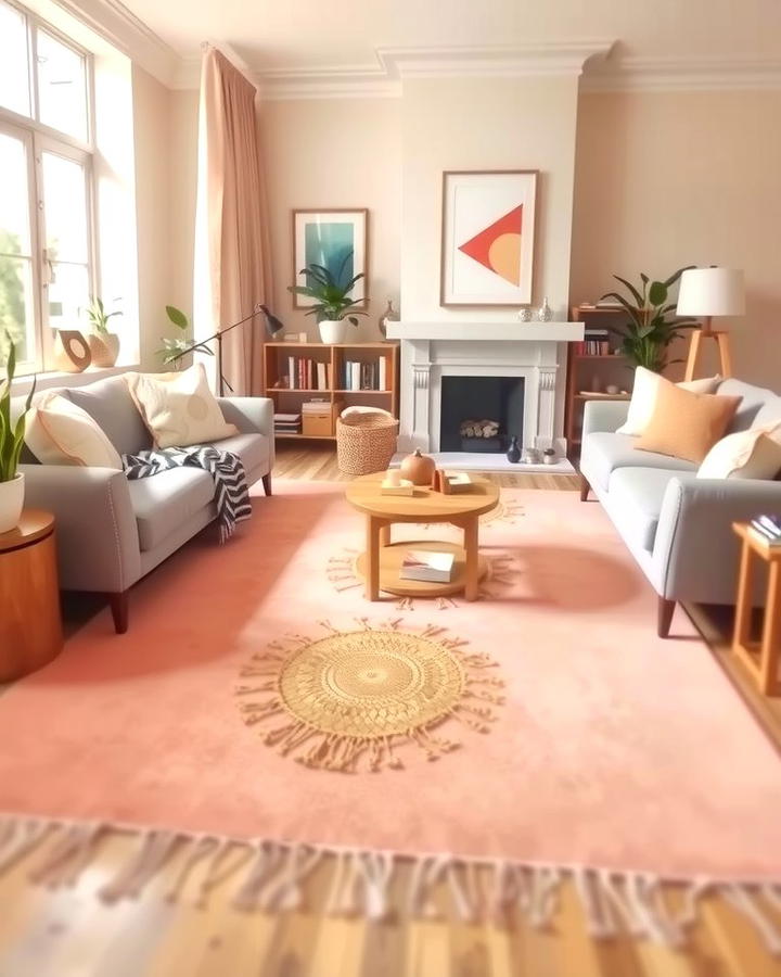 Pastel Rugs for Underfoot Comfort - 25 Pastel Living Room Ideas