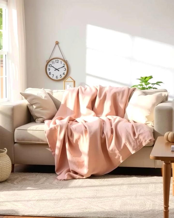 Pastel Throws for Cozy Layers - 25 Pastel Living Room Ideas