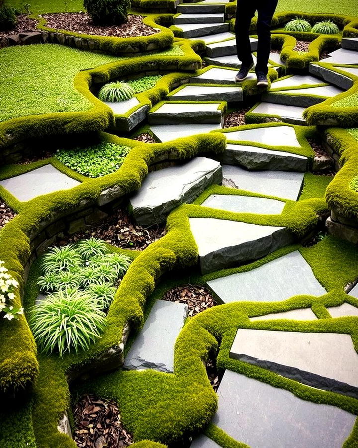 Pathways with Stepping Stones - 25 Terraced Garden Ideas