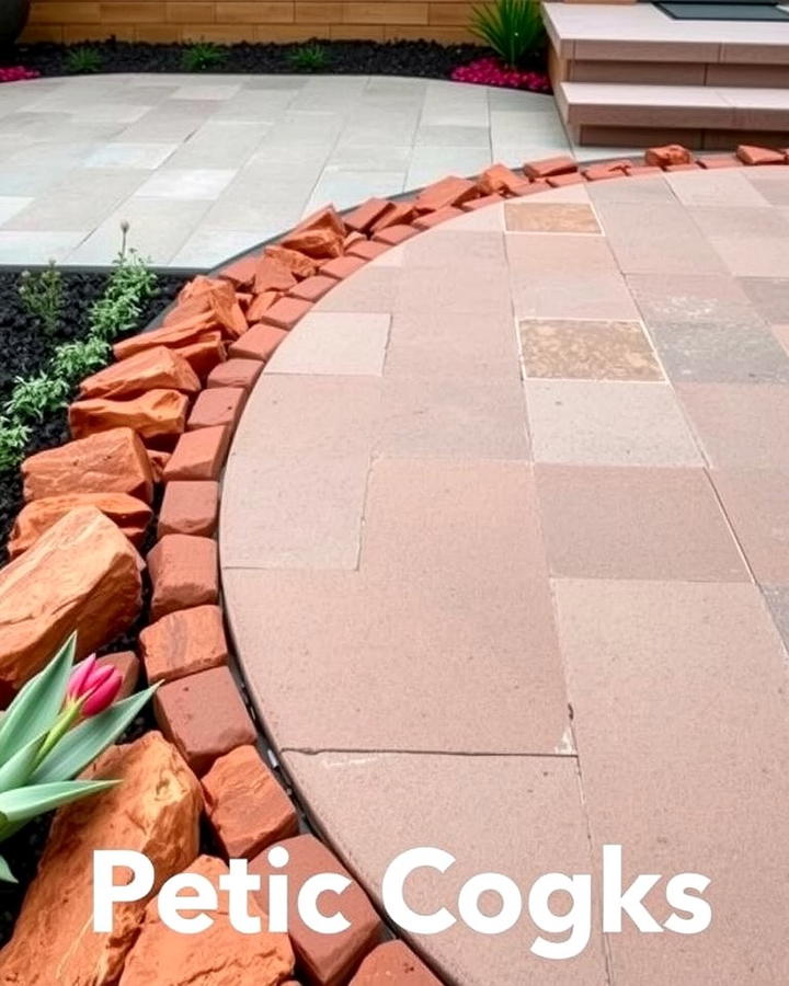 Patio Edging with Red Lava Rocks - 25 Red Lava Rock Landscaping Ideas