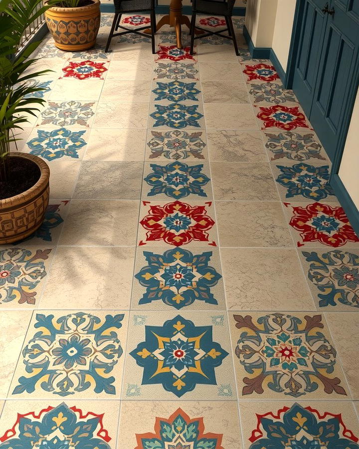 Patterned Cement Tiles - 25 patio tile ideas