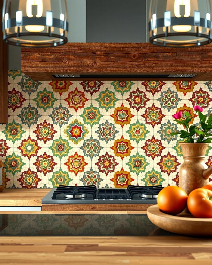 Patterned Cement Tiles - 25 Rustic Backsplash Ideas