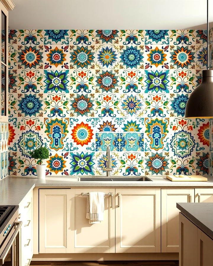 Patterned Cement Tiles - 25 Modern Kitchen Backsplash Ideas