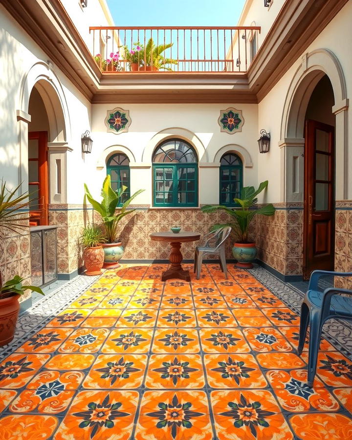 Patterned Encaustic Tiles for Vintage Charm - 25 patio tile ideas