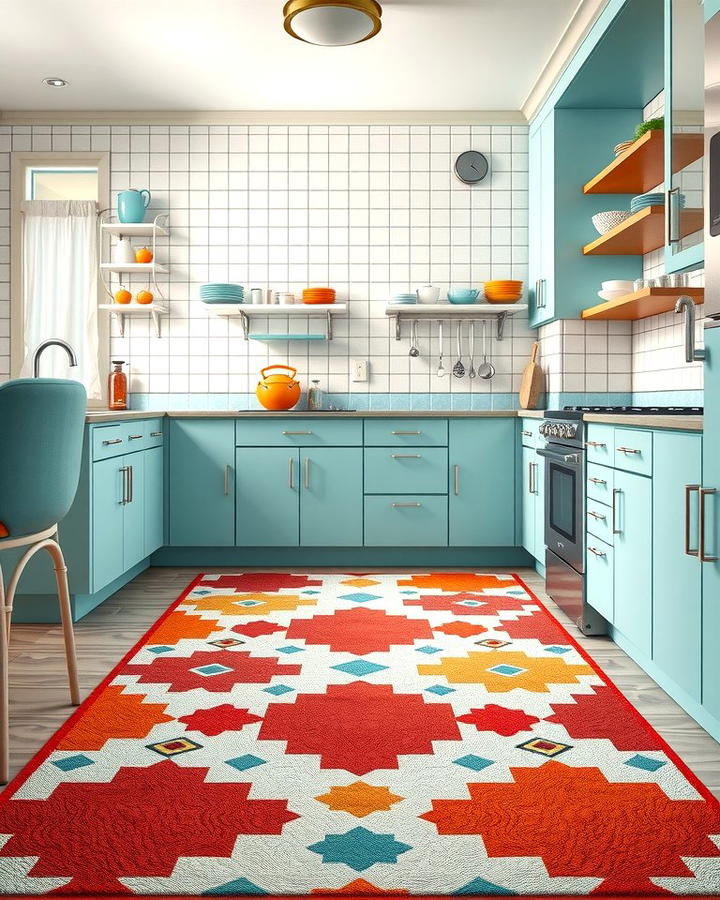 Patterned Rugs - 25 Retro Kitchen Ideas