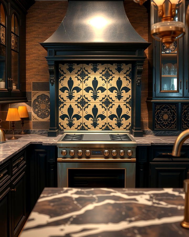 Patterned Tile Backsplashes - 30 Gothic Kitchen Ideas