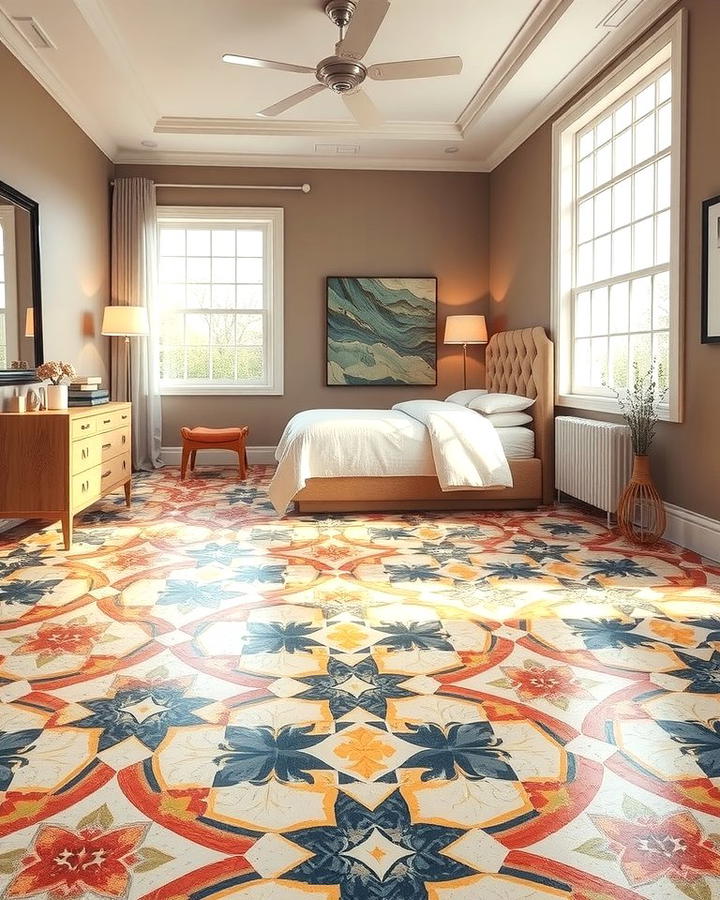 Patterned Tile Creativity - 30 Bedroom Flooring Ideas