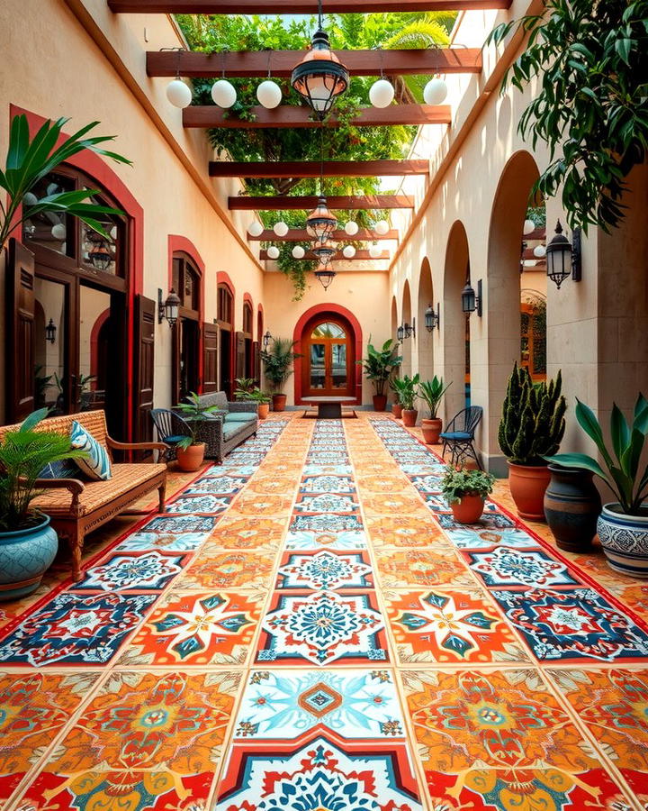 Patterned Tiles for Artistic Flair - 25 Patio Flooring Ideas