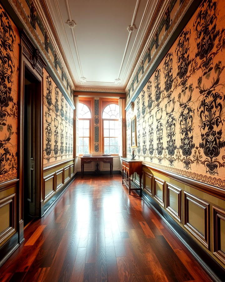 Patterned Wallpaper - 25 Victorian Hallway Ideas