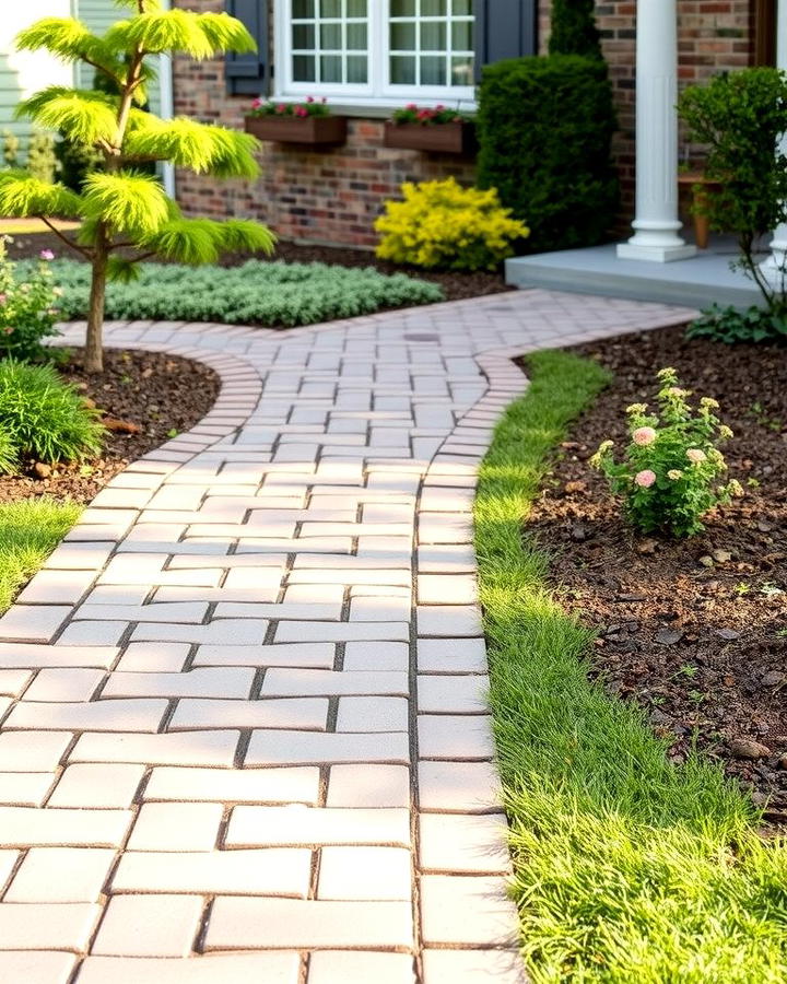 Paver Pathways - 30 Small Front Yard Landscaping Ideas