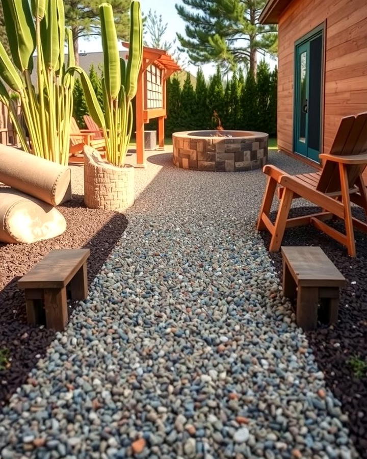 Pea Gravel Walkway for Fire Pit Areas - 25 Pea Gravel Walkway Ideas