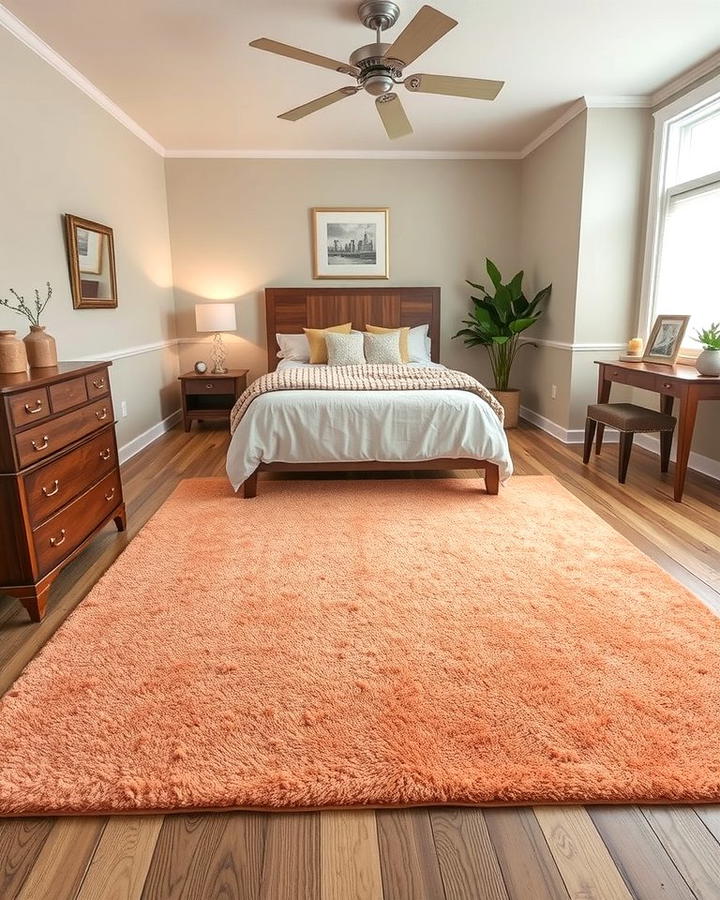 Peach Area Rug - 25 Peach Bedroom Ideas