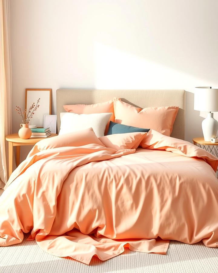 Peach Bedding Set - 25 Peach Bedroom Ideas