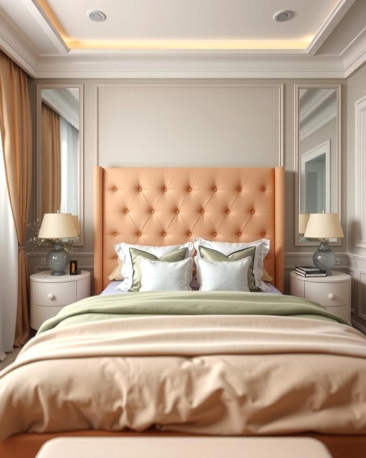 Peach Headboard - 25 Peach Bedroom Ideas