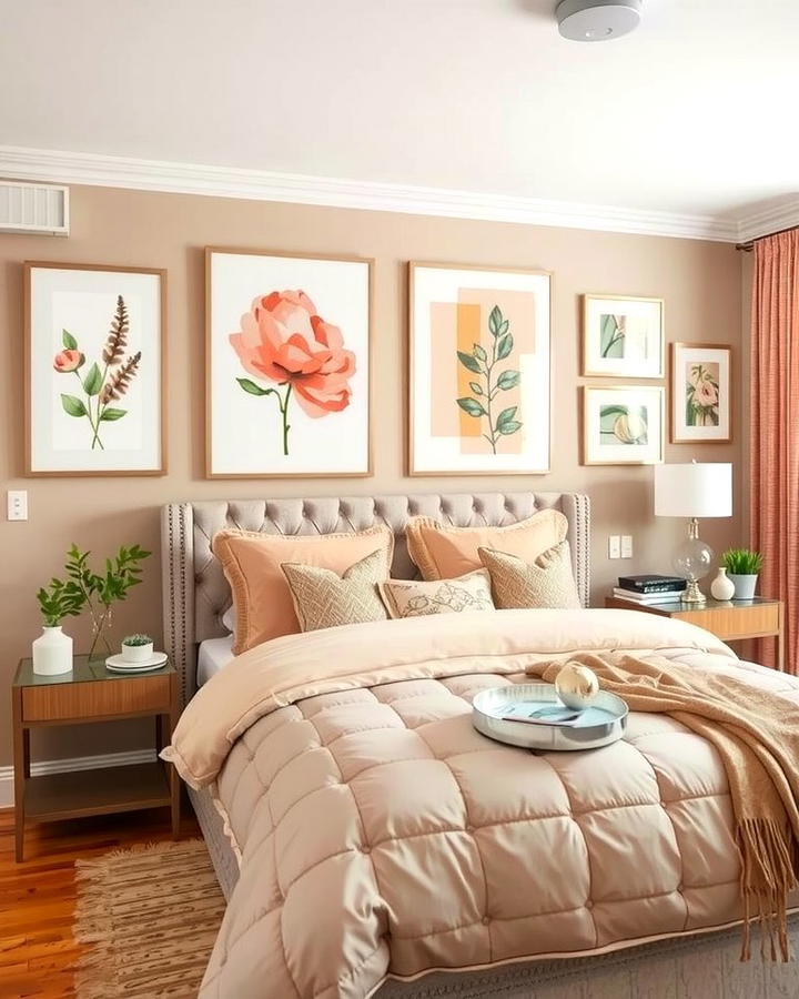 Peach Wall Art - 25 Peach Bedroom Ideas