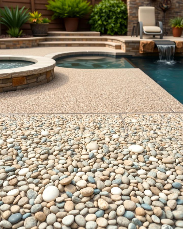 Pebble Finish Stamped Concrete - 25 Stamped Concrete Pool Deck Ideas