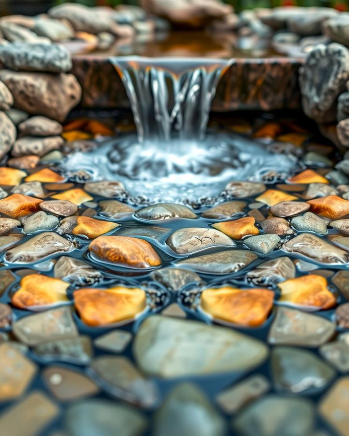 Pebble Lined Waterfall - 25 Small Pool Waterfall Ideas