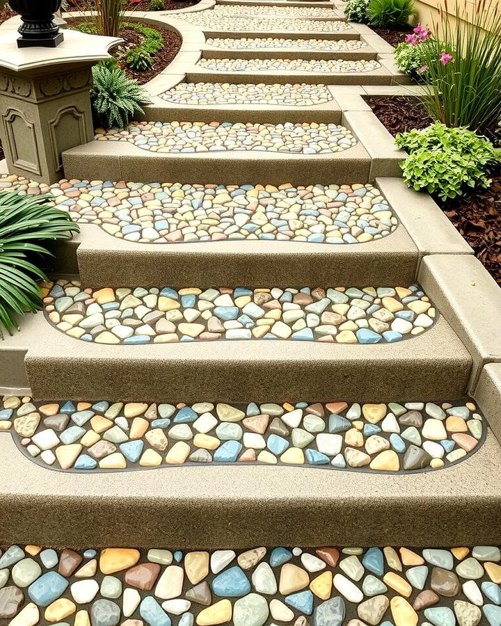 Pebble Mosaic Steps - 25 Patio Steps Ideas