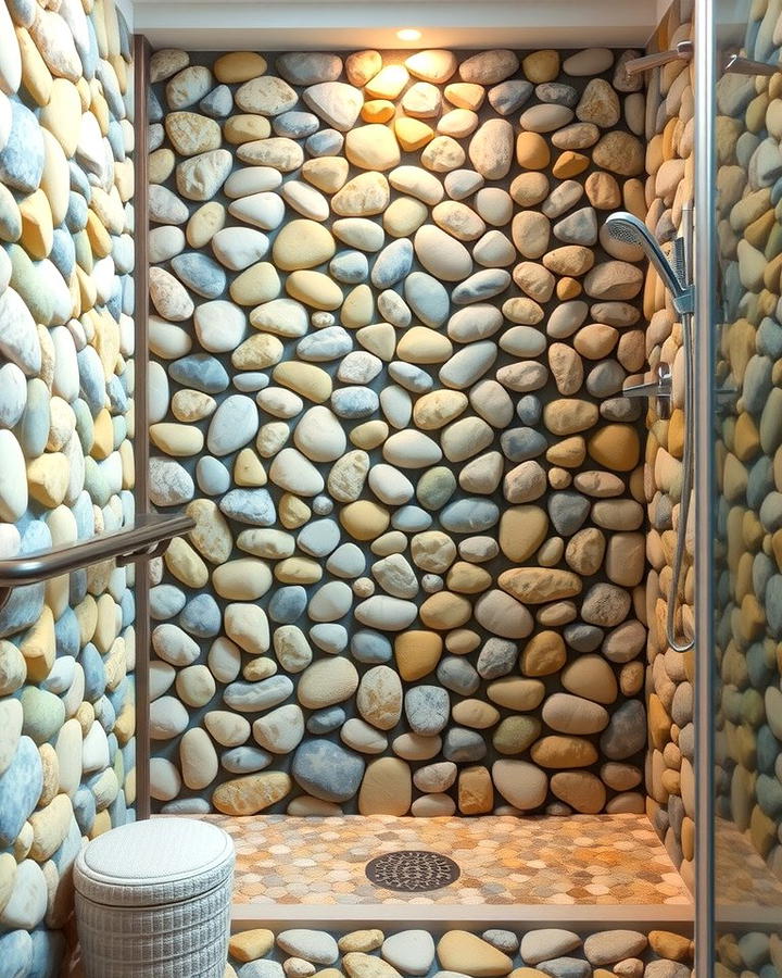 Pebble Shower Walls - 25 Shower Wall Ideas