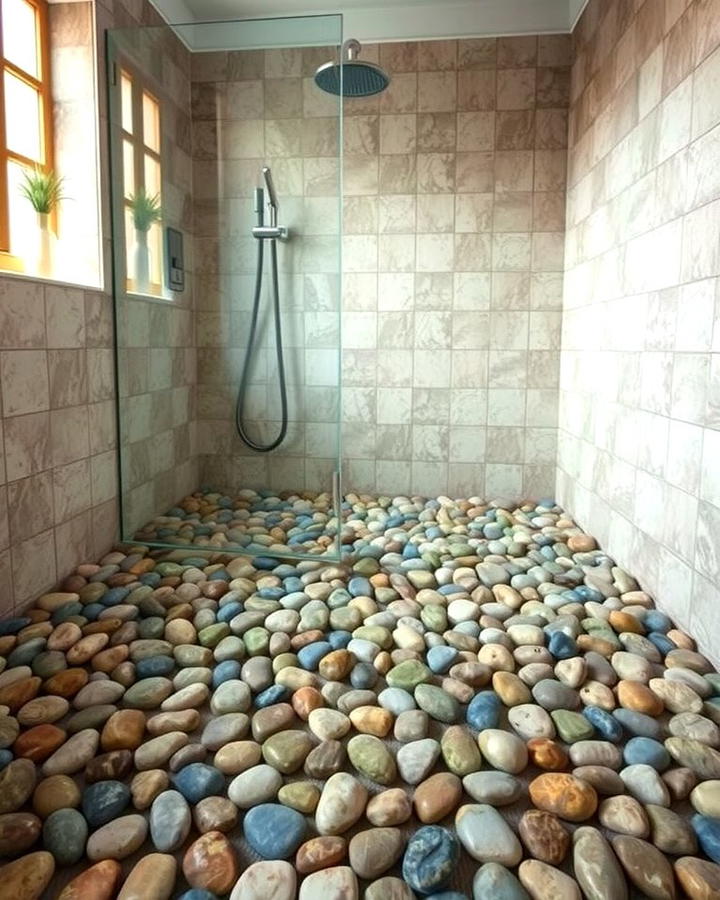 Pebble Stone Shower Floors - 25 Stone Bathroom Ideas