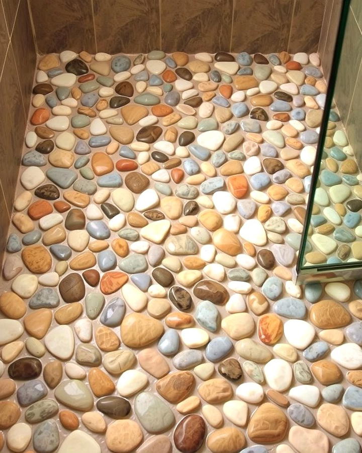 Pebble Stone Tiles for a Natural Feel - 30 Shower Floor Tile Ideas