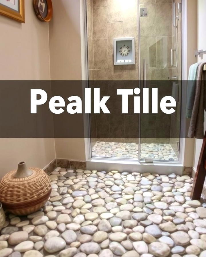 Pebble Tile Flooring - 25 Small Bathroom Walk-in Shower Ideas