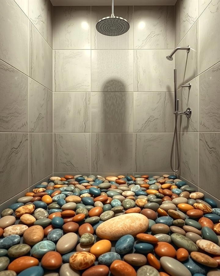 Pebbled Shower Floors for a Spa Like Touch - 25 Natural Bathroom Ideas