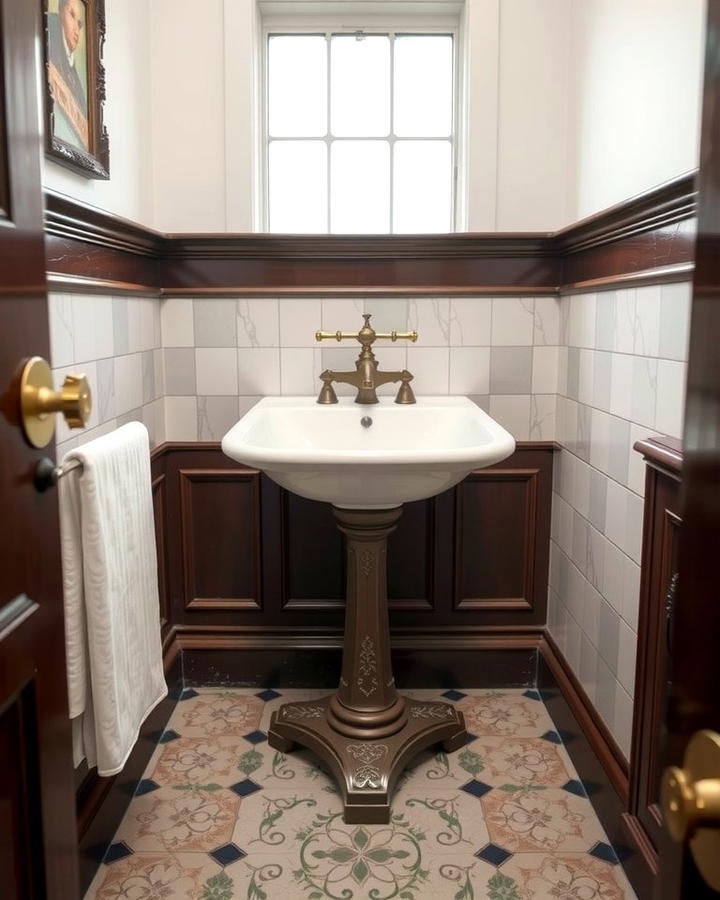 Pedestal Sinks with Porcelain Basins - 25 Victorian Bathroom Ideas