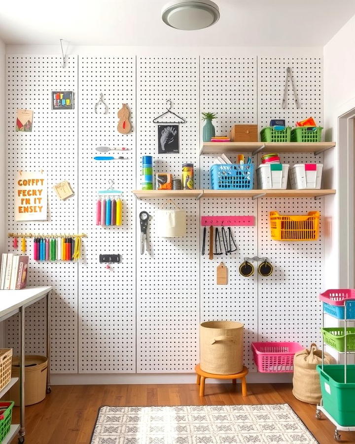 Pegboard Dividers for Creative Organization - 25 Room Divider Ideas