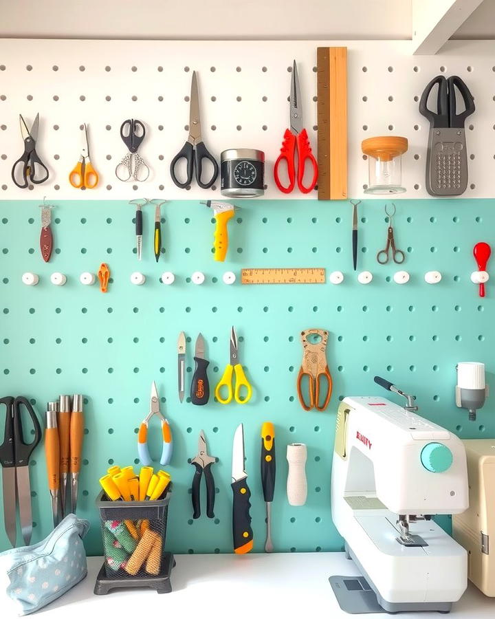 Pegboard Tool Organizer - 25 Sewing Room Ideas