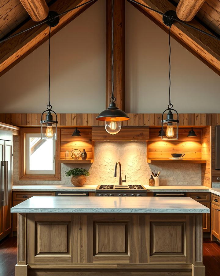 Pendant Lighting Over Islands - 25 Mountain House Kitchen Ideas