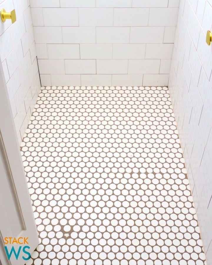 Penny Round Tiles for Vintage Charm - 30 Shower Floor Tile Ideas