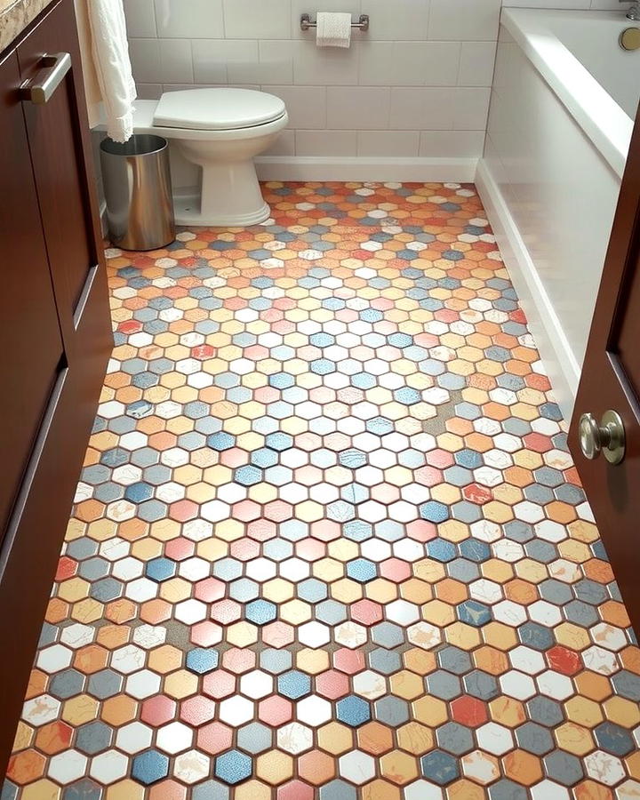 Penny Tile Hexagon Combinations - 25 Penny Tile Bathroom Floor Ideas