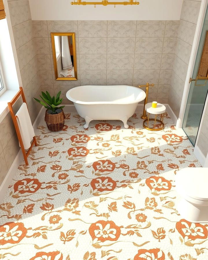 Penny Tile Mosaic Artwork - 25 Penny Tile Bathroom Floor Ideas