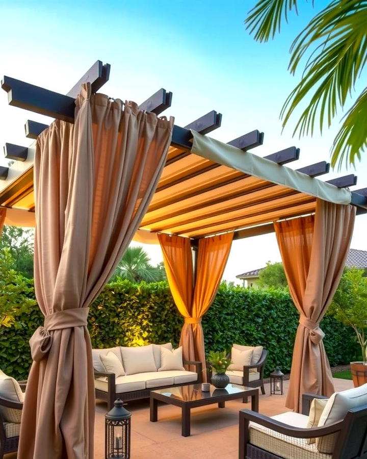 Pergola Curtains with Tiebacks - 25 Pergola Cover Ideas