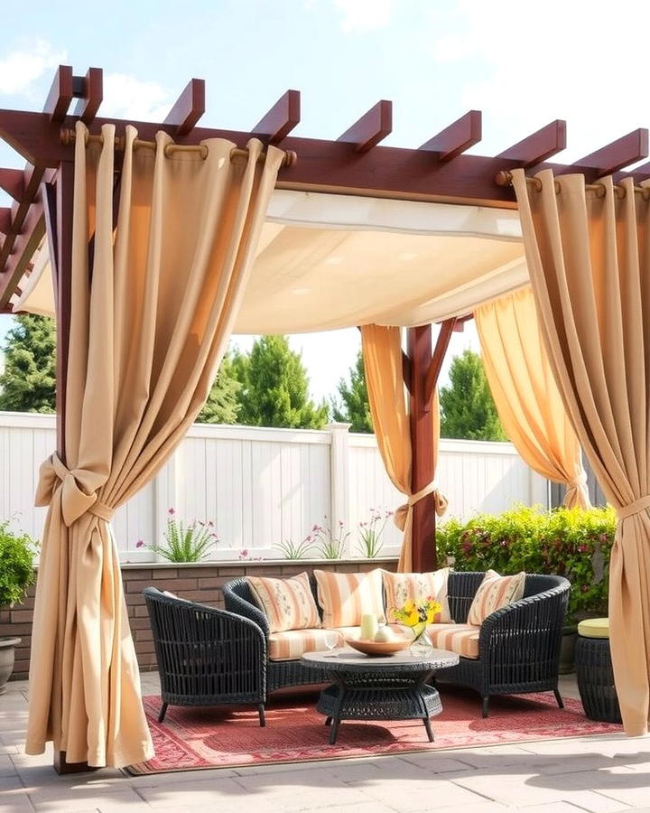 Pergola Curtains with Tiebacks - 25 Pergola Shade Ideas