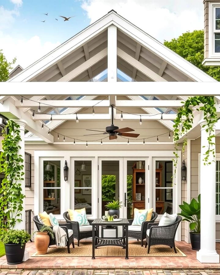 Pergola Integrated Gable Porch - 25 Open Gable Porch Ideas