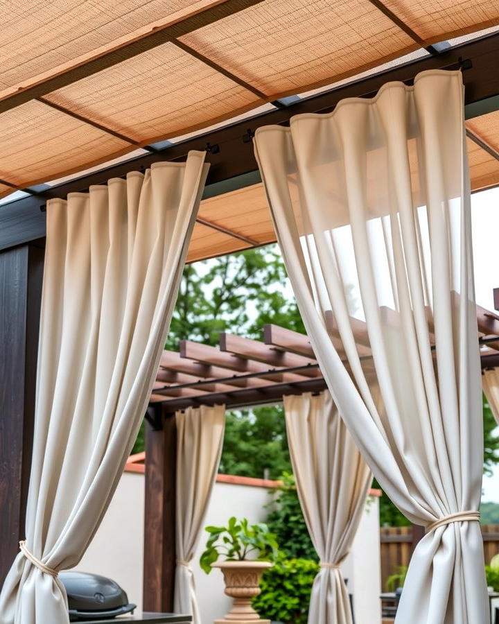 Pergola with Drapes - 25 Outdoor Privacy Screen Ideas