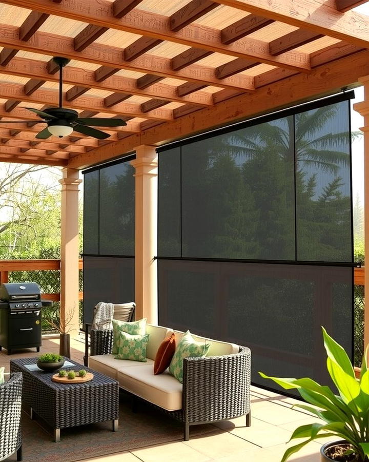 Pergola with Retractable Screens - 25 Privacy Patio Ideas