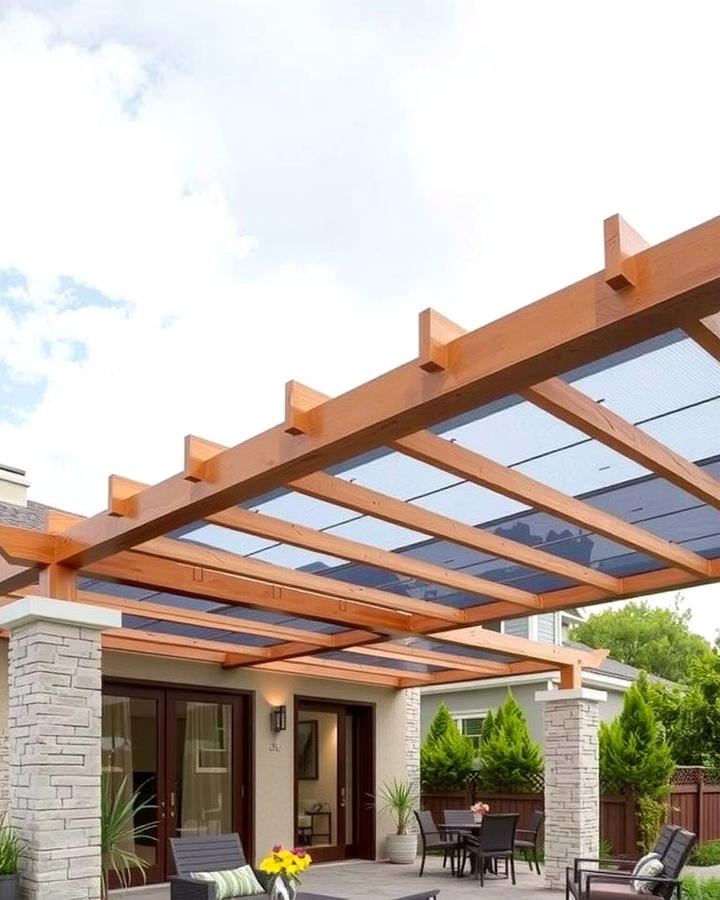 Pergola with Solar Panels - 25 Patio Pergola Ideas