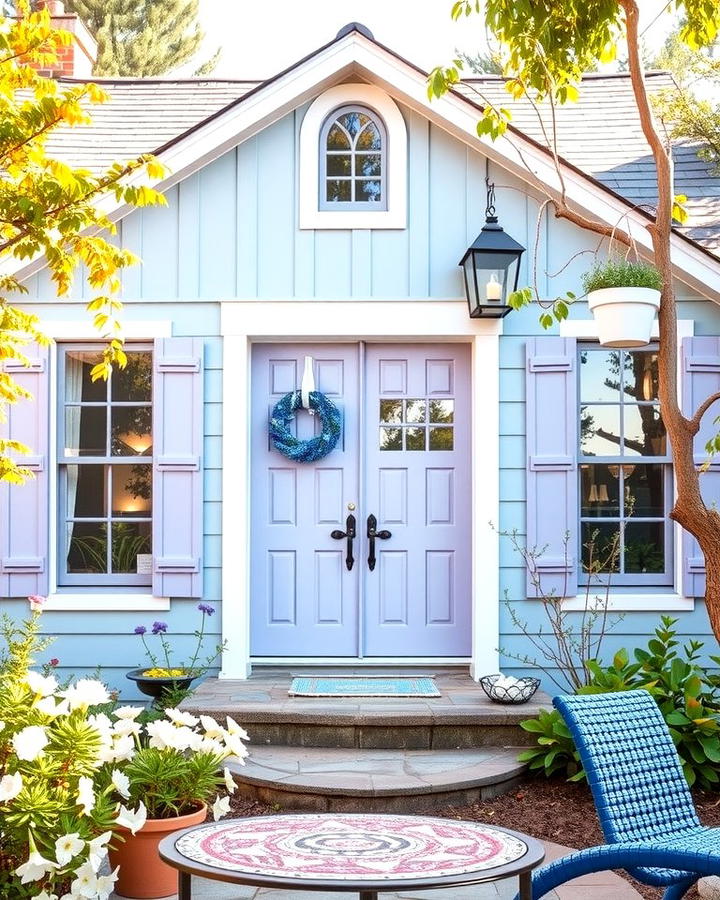 Periwinkle Blue with Lavender Highlights - 30 blue exterior house paint ideas