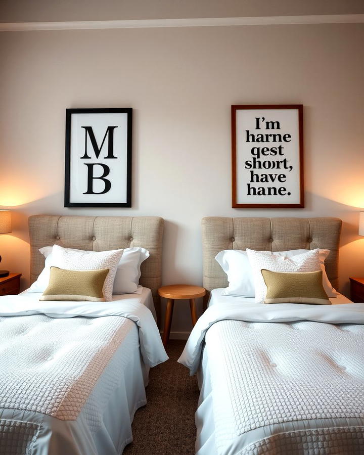 Personalized Wall Art Above Each Bed - 25 Twin Bedroom Ideas