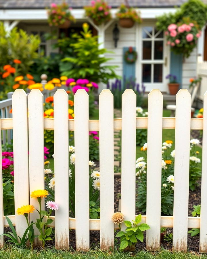 Picket Fence with Rounded Tops - 25 Wood Fence Ideas