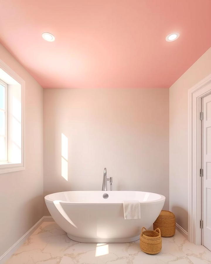 Pink Ceiling for a Subtle Surprise - 25 Pink Bathroom Ideas