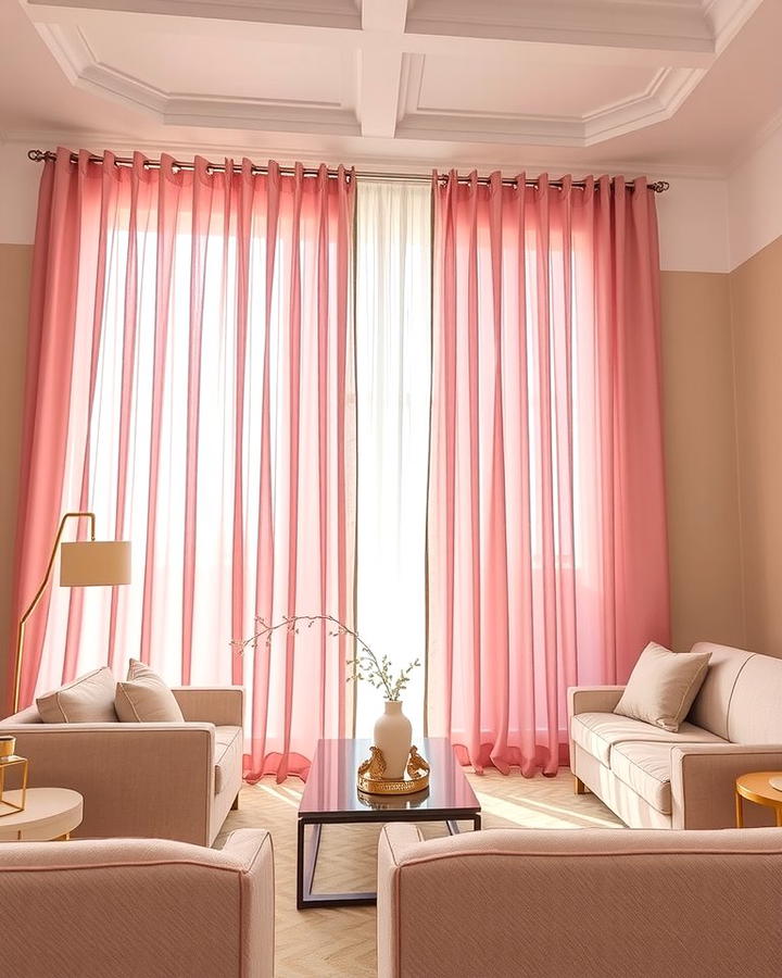 Pink Curtains for a Subtle Elegance - 25 Pink Room Ideas