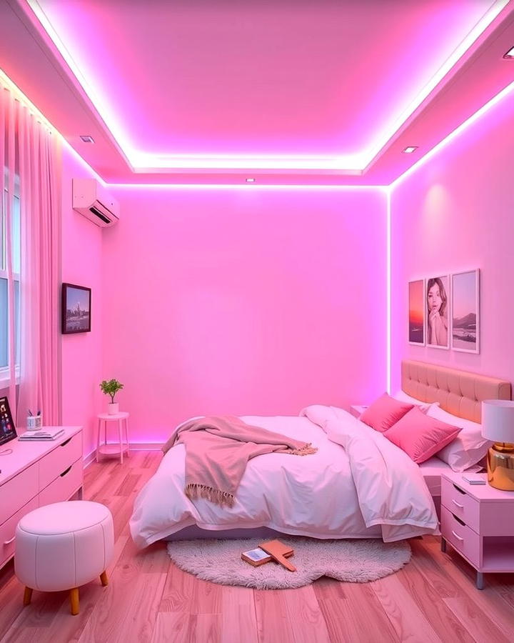 Pink LED Lighting - 25 Pink Room Ideas