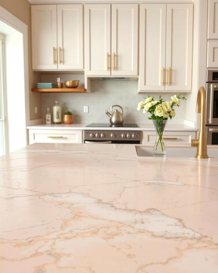 Pink Marble Countertops for Subtle Luxury - 30 Pink Kitchen Ideas