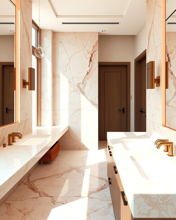 Pink Marble Countertops for a Sophisticated Look - 25 Pink Bathroom Ideas