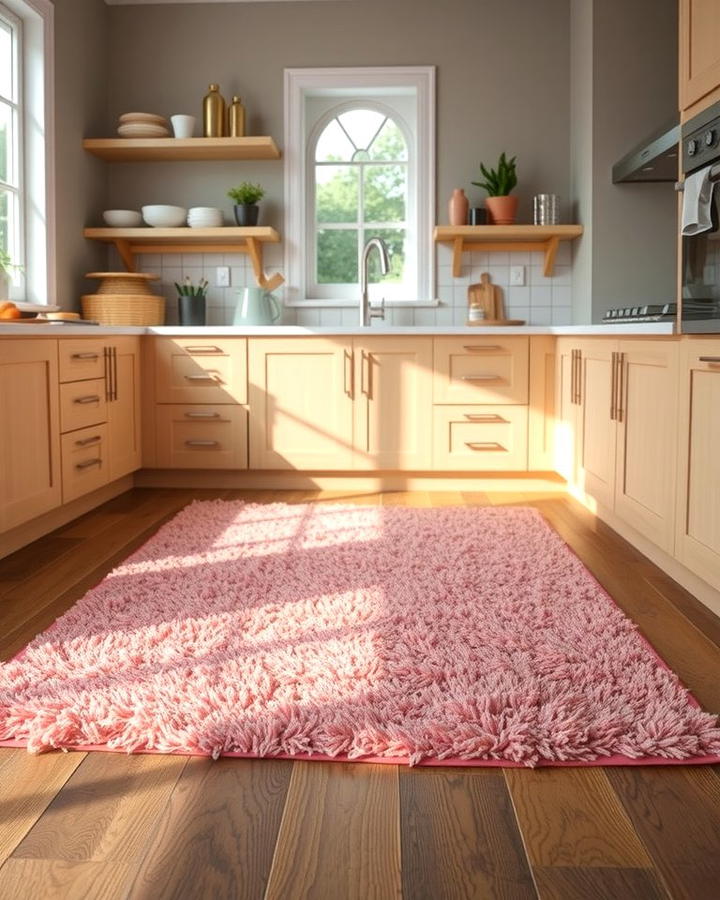 Pink Rug in the Kitchen - 30 Pink Kitchen Ideas